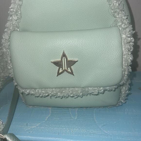 Jeffree Star Mint Green Faux Fur Backpack – Rare, Hard to Find, Visible Wear